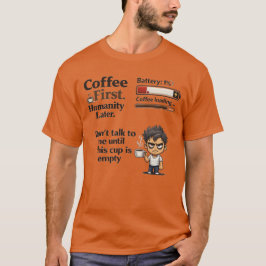 Camiseta Divertida Batería de Café Primero 1% | No