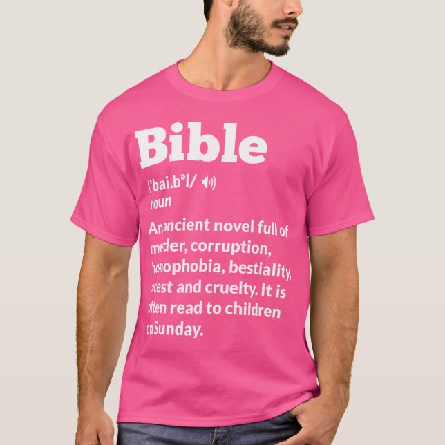 Camiseta Divertida Biblia de ateísmo ateo anti-religión (Anverso)