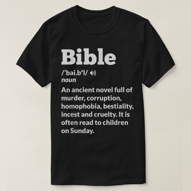 Camiseta Divertida Biblia de ateísmo ateo anti-religión  (Diseño del anverso)
