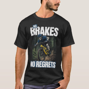 Camiseta Divertida Bicicleta De Montaña Esqueleto Sin Freno