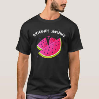 Camiseta Divertida bienvenida verano sandía tropical amor p