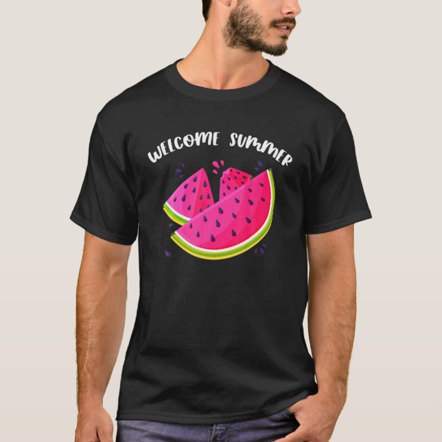 Camiseta Divertida bienvenida verano sandía tropical amor p (Anverso)