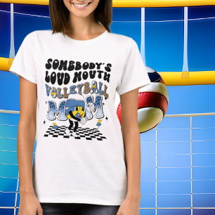 Camiseta divertida boca voleibol mamá palabra arte