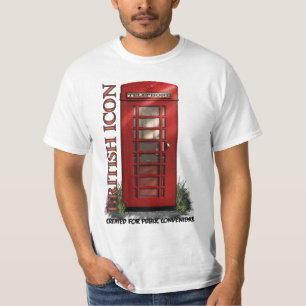 Camiseta divertida británica de la cabina de