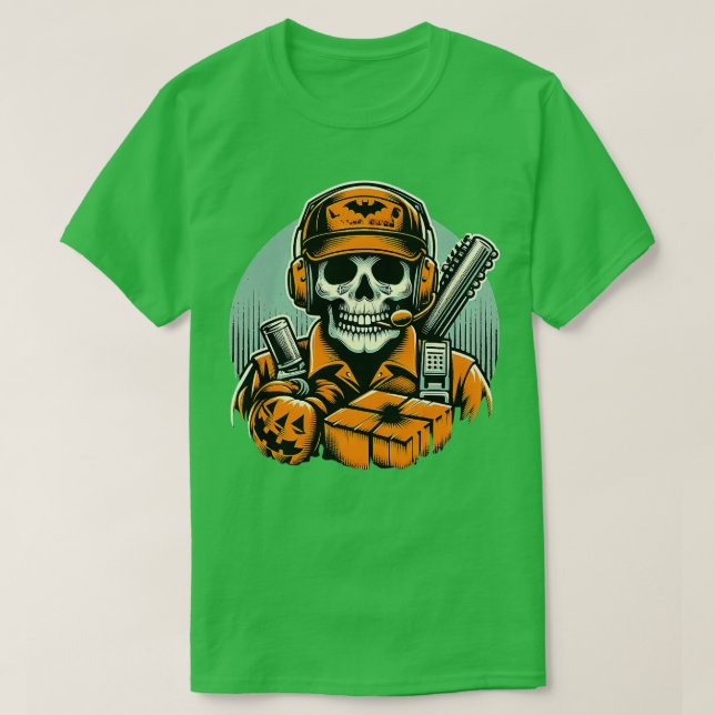 Camiseta Divertida bruja de Halloween de Spooky Logistics M (Diseño del anverso)