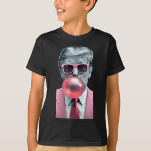 Camiseta Divertida Burbuja de chicle rosa Trump Yu