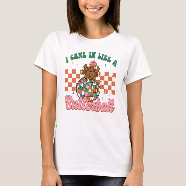 Camiseta Divertida Butterball de Acción de Gracias Turquía (Anverso)