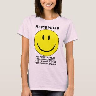 Camiseta Divertida Cara Feliz Enrollarse Y Morir
