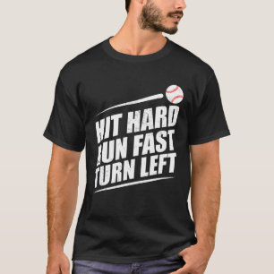 Camiseta Divertida carrera de béisbol golpea rápido giro 