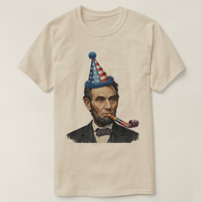 Camiseta Divertida Celebración de la Fiesta de Abraham Linc (Diseño del anverso)