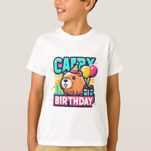 Camiseta Divertida celebración del cumpleaños del capibara 