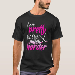 Camiseta Divertida Chica de hockey sobre hierba golpea con