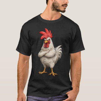 Camiseta Divertida con Actitud de Pollo – Estilo d