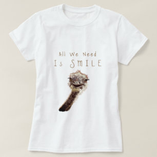 Camiseta divertida con alegre avestruz juguetón -