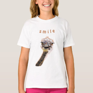Camiseta divertida con alegre avestruz juguetón - 
