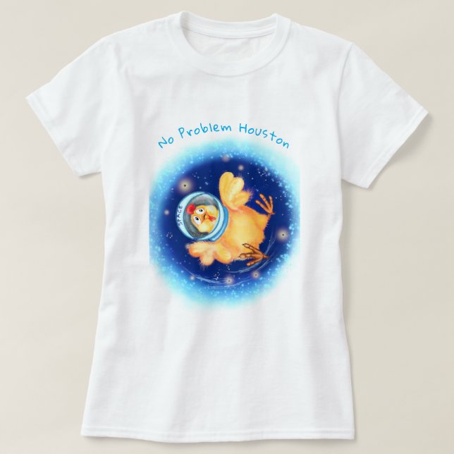 Camiseta divertida con astronauta de pollo - texto (Diseño del anverso)