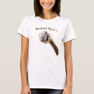 Camiseta divertida con avestruz juguetón - texto P