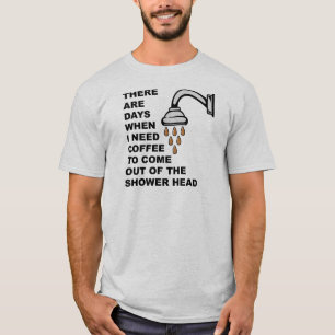 Camiseta Divertida con Cabeza de Ducha de Café