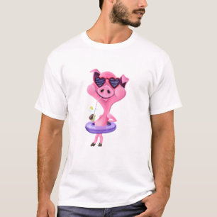 Camiseta divertida con cerdo Fiesta