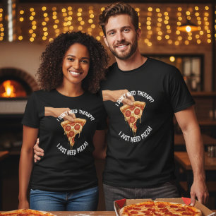 Camiseta divertida con cita de terapia de pizza