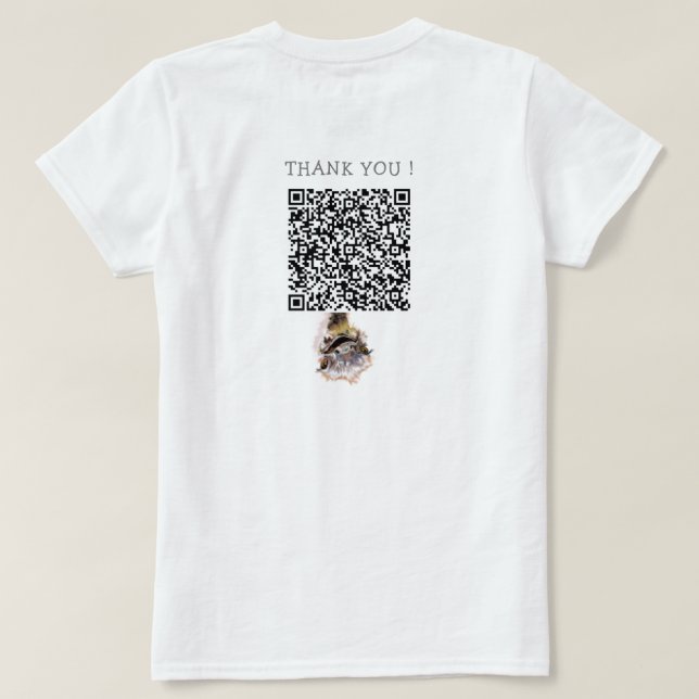 Camiseta divertida con el código de avestruz y QR  (Reverso del diseño)