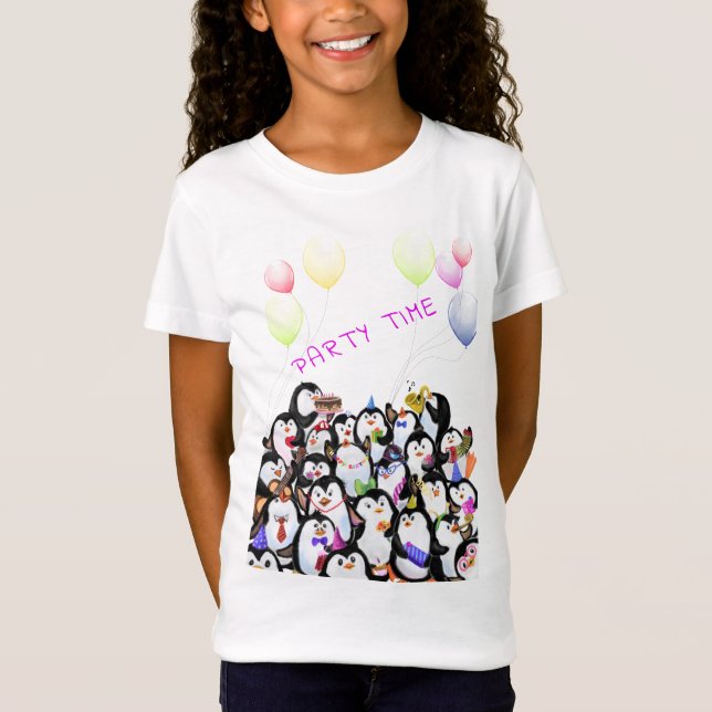 Camiseta divertida con feliz Fiesta de los pingüin (Anverso)