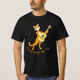 camiseta divertida con gato cantante