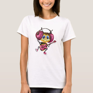 Camiseta divertida con guitarrista de abeja