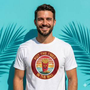 Camiseta divertida con la frase 'Pon las patatas f