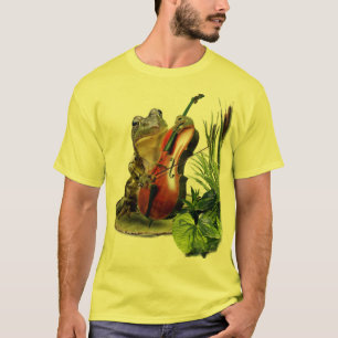 Camiseta divertida con la rana que toca el