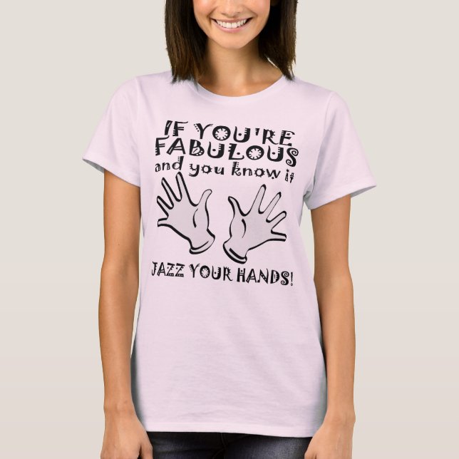 Camiseta Divertida con Manos de Jazz Fabulosas (Anverso)