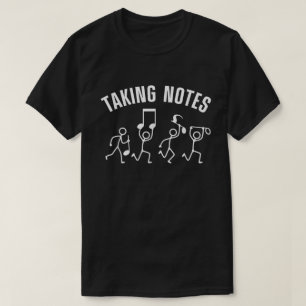 Camiseta divertida con música y juego de palabras