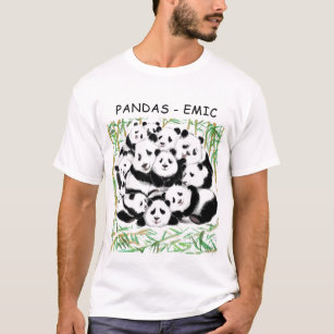 Camiseta divertida con Pandas - Texto Personalizad