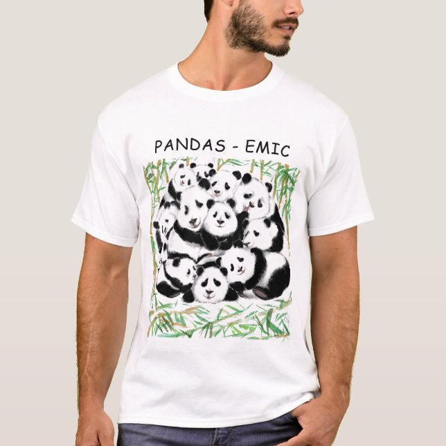 Camiseta divertida con Pandas - Texto Personalizad (Anverso)
