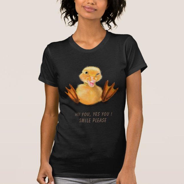 Camiseta Divertida con Pato Feliz - Texto Personal (Anverso)