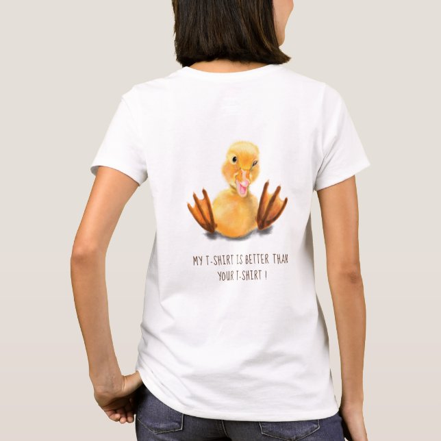 Camiseta divertida con pato juguetón - texto Perso (Reverso)