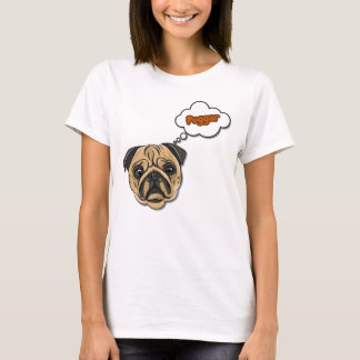Camiseta divertida con pensamiento de perro Pug y