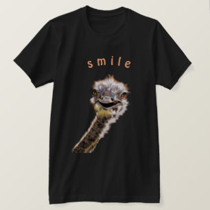 Camiseta divertida con sonrisa alegre de avestruz 