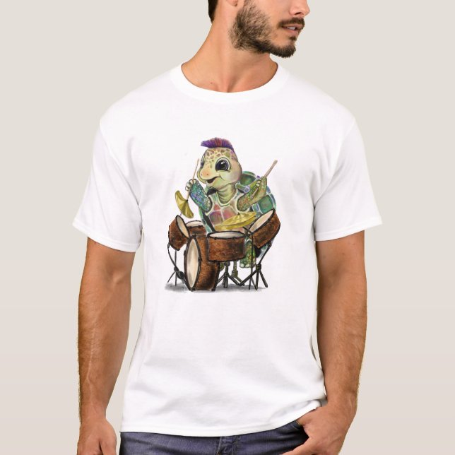 Camiseta divertida con tambor de tortuga (Anverso)