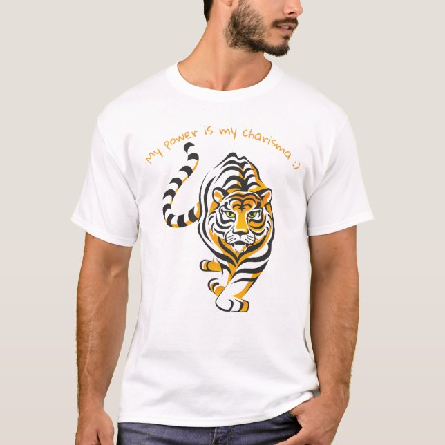 camiseta divertida con tigre (Anverso)