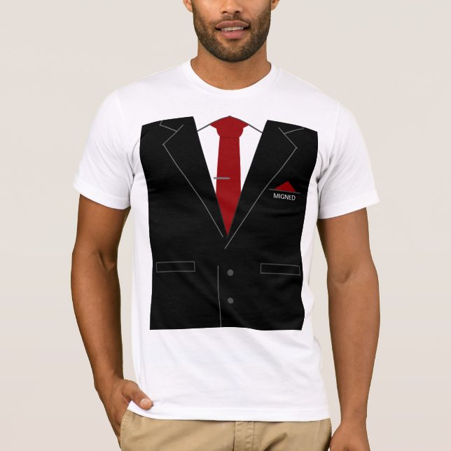 Camiseta divertida con traje negro y corbata - Tu  (Anverso)