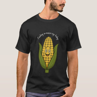 Camiseta divertida con un chiste de maíz que dice 