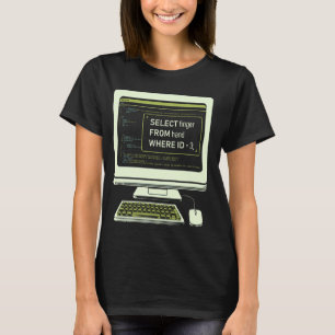 Camiseta Divertida consulta SQL de base de datos Código de