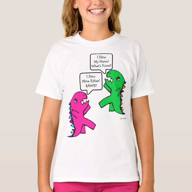 Camiseta Divertida conversación de tu dinosaurio de texto (Anverso)