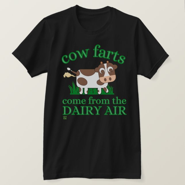 camiseta divertida "COW FARTS..." (Anverso del diseño)