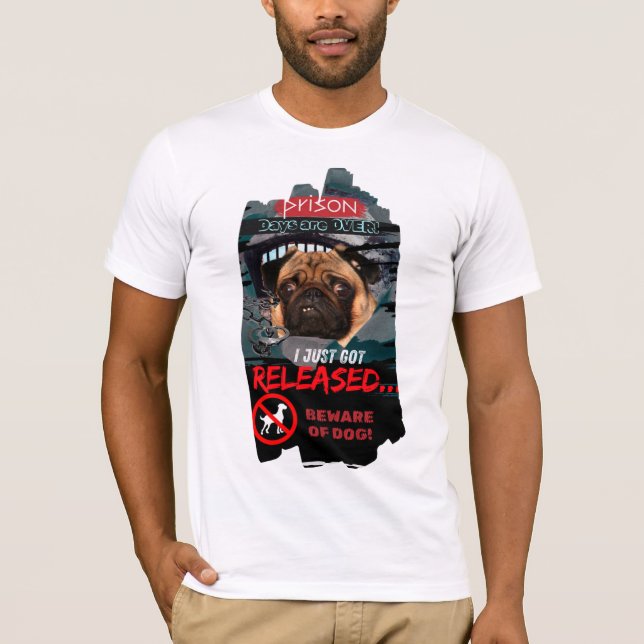 Camiseta Divertida Cuidado con el Perro – Tee de P (Anverso)