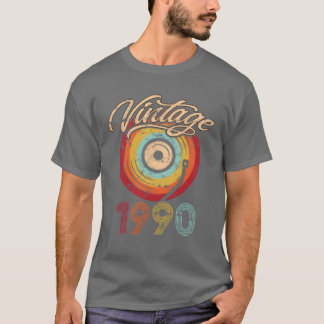 Camiseta divertida cumpleaños 1990 vinilo vintage