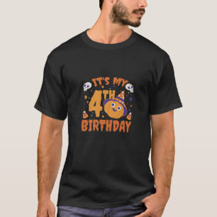 Camiseta Divertida Cuta Octubre 4 Cumpleaños Halloween