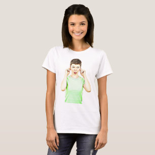 Camiseta Divertida Dama Haciendo Caras Divertida