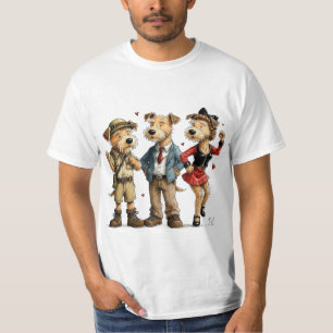 Camiseta Divertida de Airedale Terrier Trio Mono